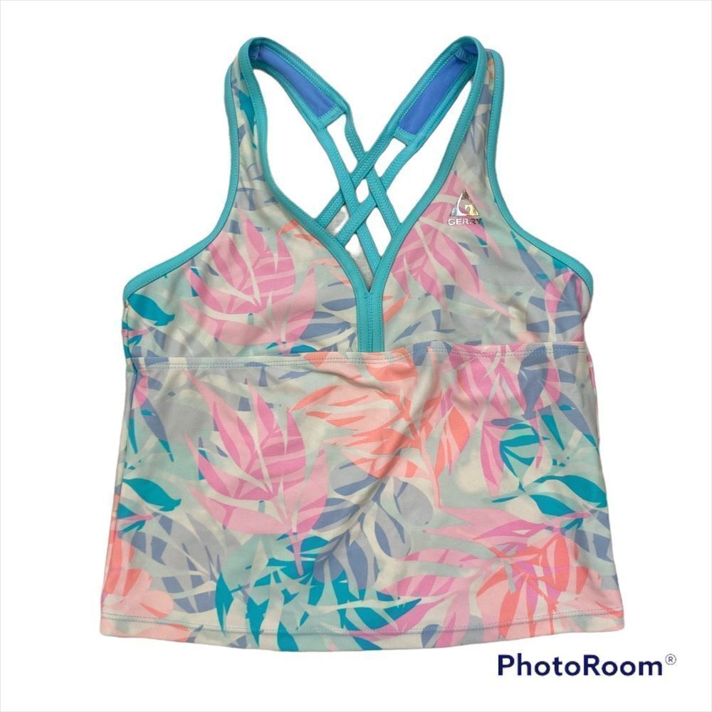 Gerry Brand Girls Floral‎ Print Tankini Top Size Large 14/16